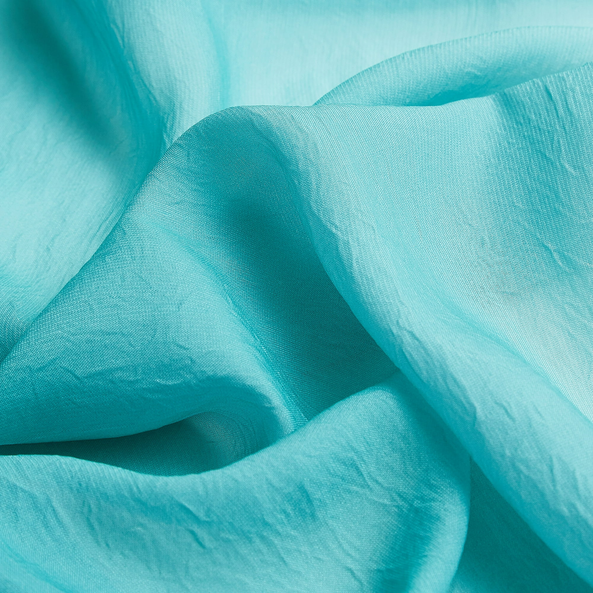 Junvictex Teal Ombre Crushed Chiffon Sheer Curtains 52"Wx84"L for Bedroom Living Room Decor, Set of 2 Crinkle Curtain Panels,Grommet - Image 6