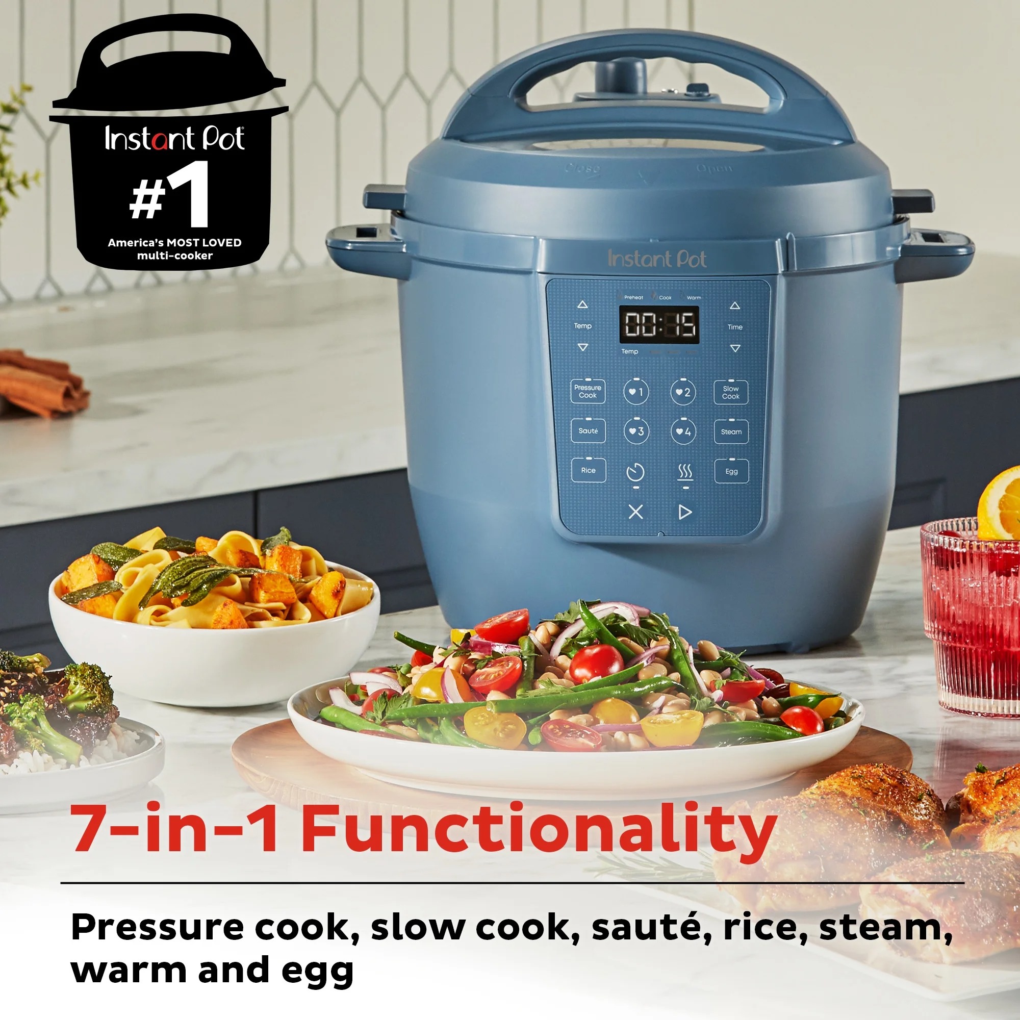 Instant Pot 6Qt RIO Chef Series, 7-in-1 Multi-Cooker, Pressure Cooker, Slow Cook, & More, Day Dream - Image 6