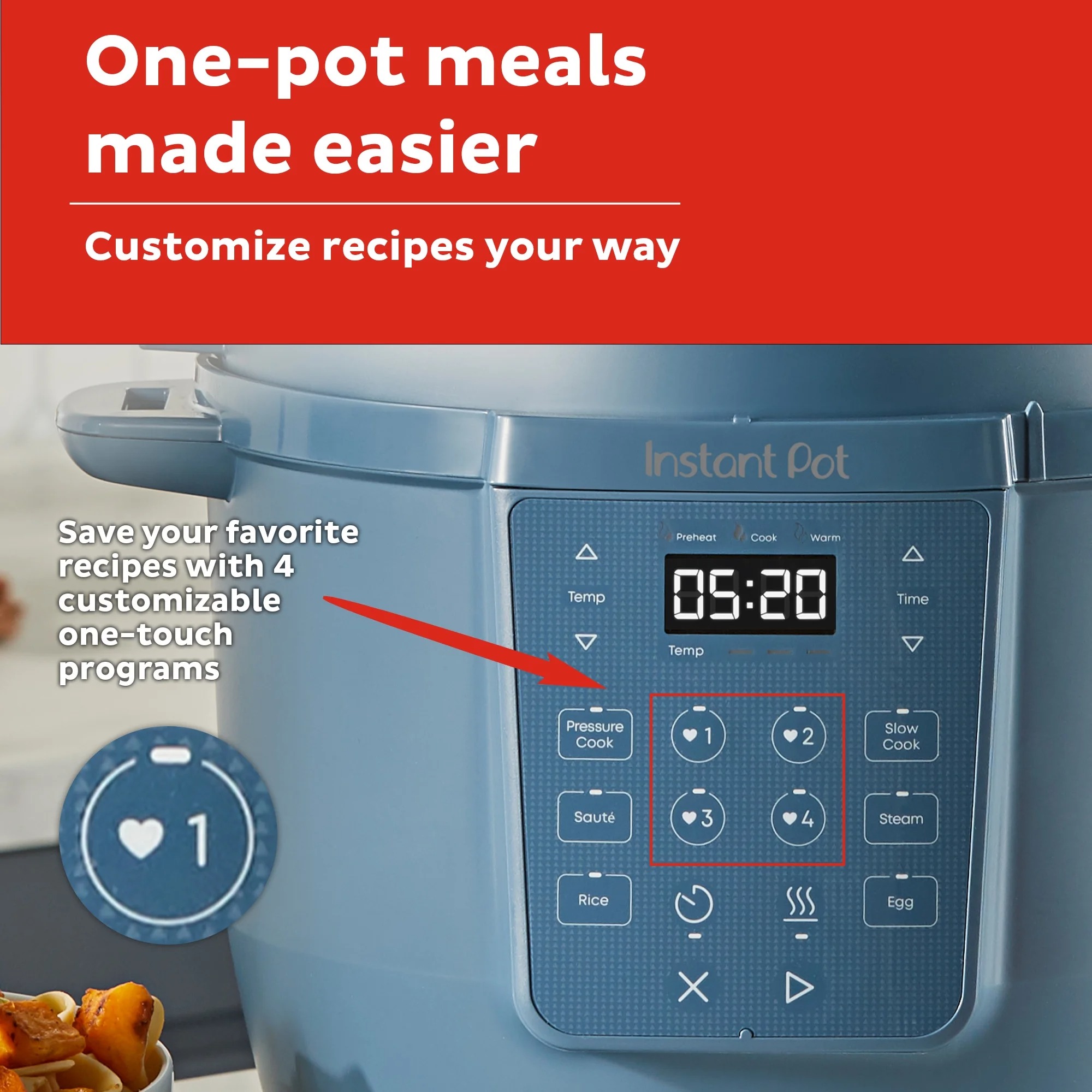 Instant Pot 6Qt RIO Chef Series, 7-in-1 Multi-Cooker, Pressure Cooker, Slow Cook, & More, Day Dream - Image 4