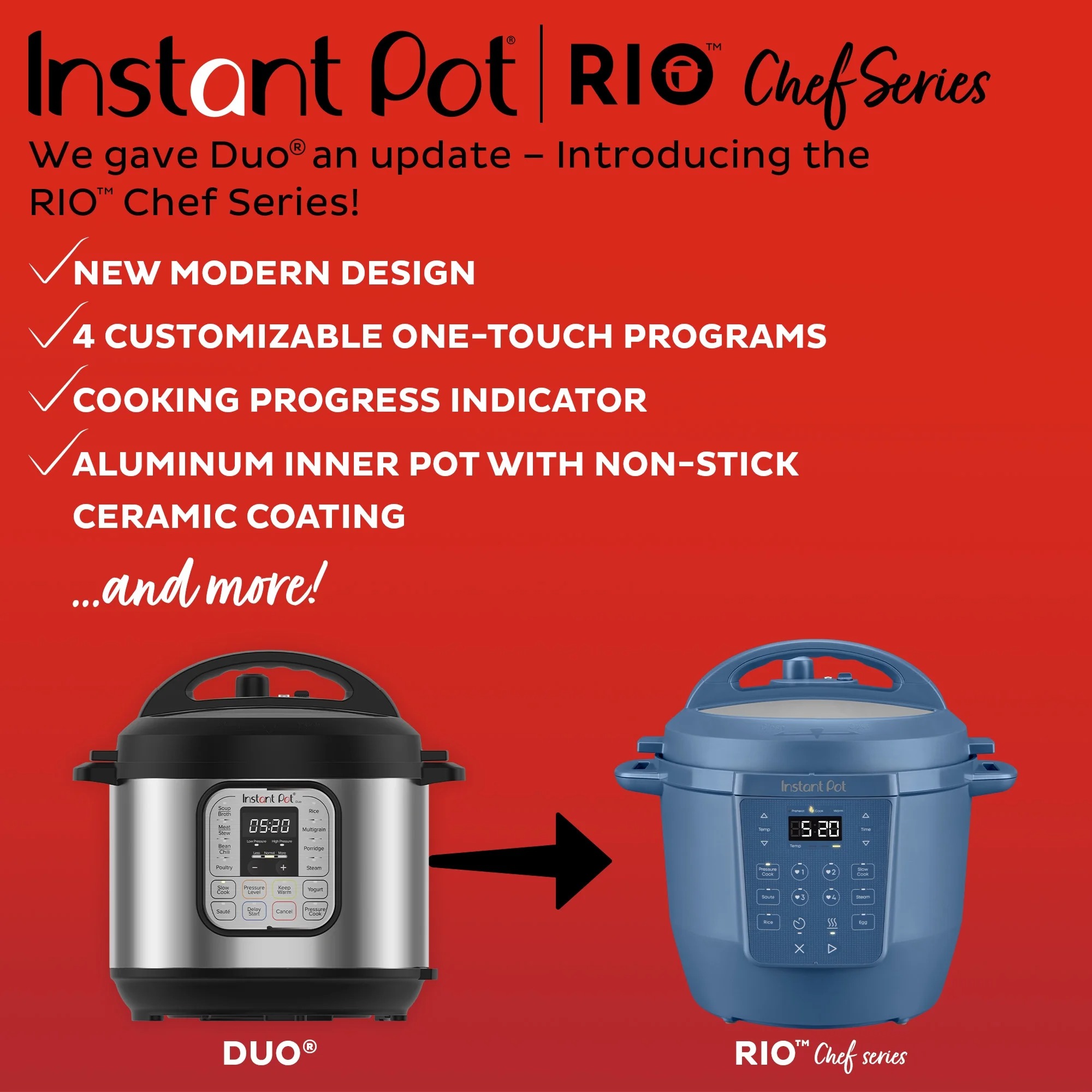 Instant Pot 6Qt RIO Chef Series, 7-in-1 Multi-Cooker, Pressure Cooker, Slow Cook, & More, Day Dream - Image 2